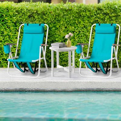 Folding Beach Chair Set of 2 for Adults,4 Position Portable