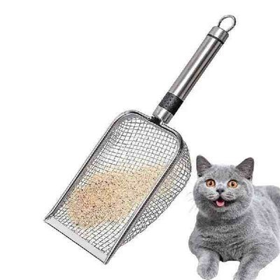 Cat Litter Box Scooper Stainless Steel Kitten Metal Shovel