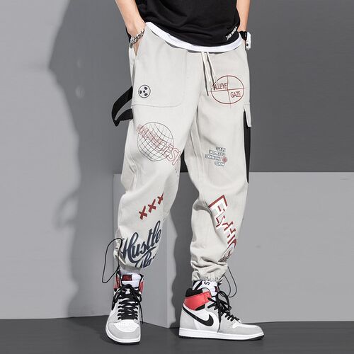 Summer Graffiti Printed Cargo Pants 2025 Mens Trendy Loose S