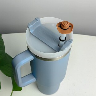 Straw Covers跨境硅胶牛仔帽吸管盖趣味吸管防尘塞盖 Hat Cowboy
