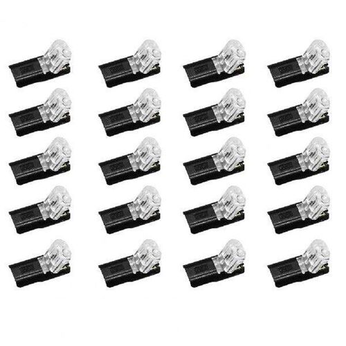 20Pcs 2 Pin Double-Wire LED Strip Light Connectors Plug-in