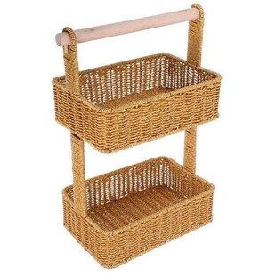 2 Tier Storage Baskets Large Capacity Home Decor Bathroom