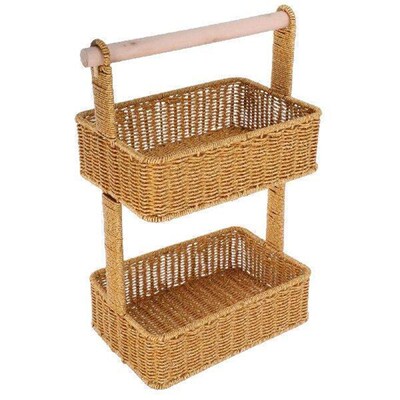 2 Tier Storage Baskets Large Capacity Home Decor Bathroom
