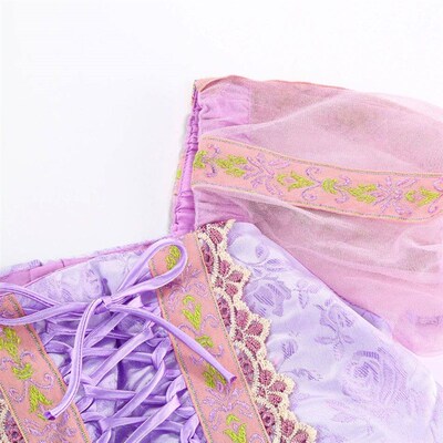 Rapunzel Dress Tangled Magic Hair Princess Carnival Costume
