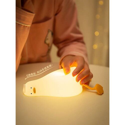 Lying Flat Duck Night Light Silicone Dimmable Nightlight Rec