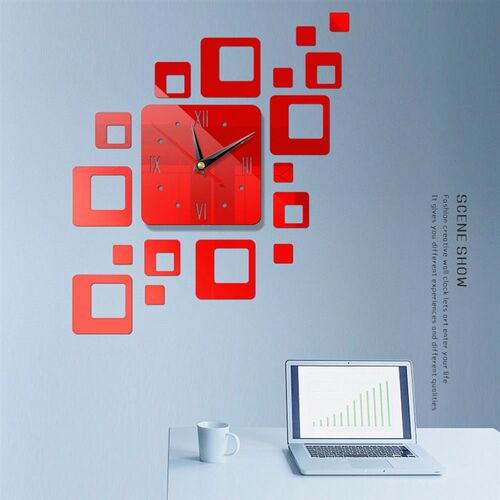 *Home Decor Acrylic Modern DIY Wall Clock 3D Mirror Surface