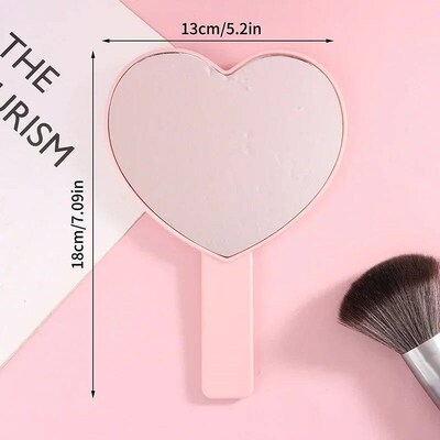 1 Pcs High Definition Handheld Heart-shaped Eyelash Mirror E
