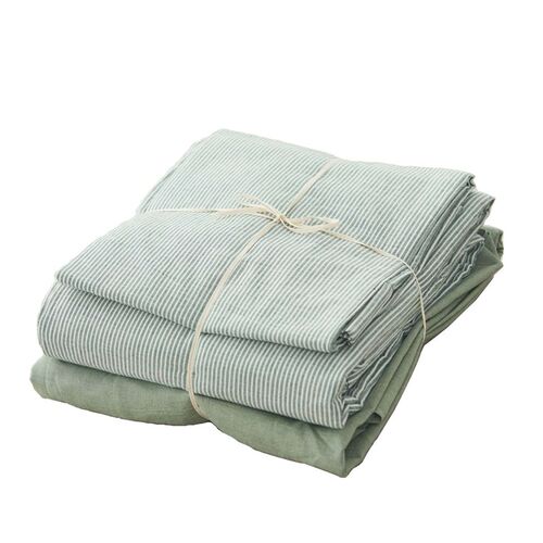 Buttons Washed Cotton Four-piece Set Summer Naked Sleeping S
