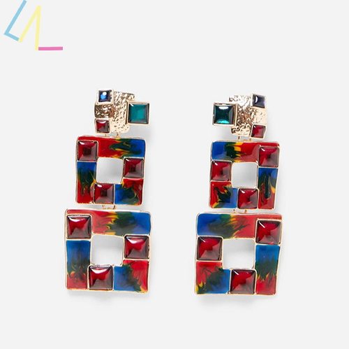 Christmas Bule Drop Earrings For Women Girls Crystal Jewelry