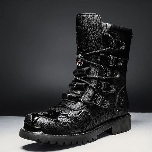 2023 New Men Boots Winter British Locomotive Leather Boots V