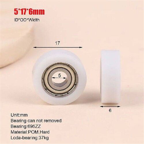 5*17*6mm Nylon Plastic Roller Guide Wheel 695zz Bearing