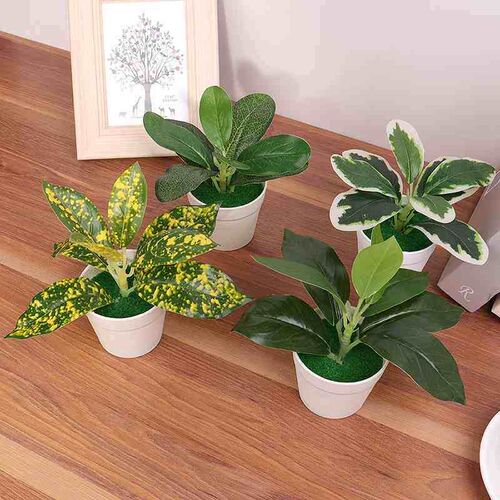 Mini Artificial Plants Bonsai Small Simulated Aloe e Pot Pla