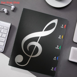 20 Pages/40 Sheets Folder Piano Score Storage Clip Music Ban