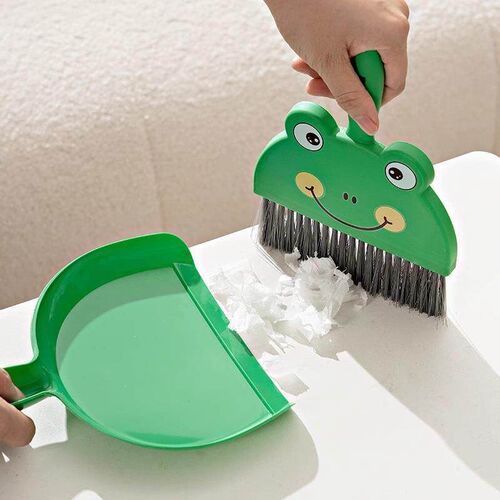 Cartoon Mini Desktop Broom and Dustpan Set, Childrens Stude