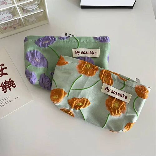 New Korean Women Floral Makeup Bags Cosmetic Bag Organizer P