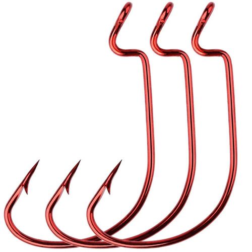 100Pcs/lot Wide Crank Fishing Hooks Carbon Steel Offset Fish