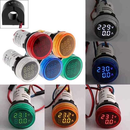 2in1 22mm AC50-500V 0-100A Amp  Voltmeter Ammeter Voltage C