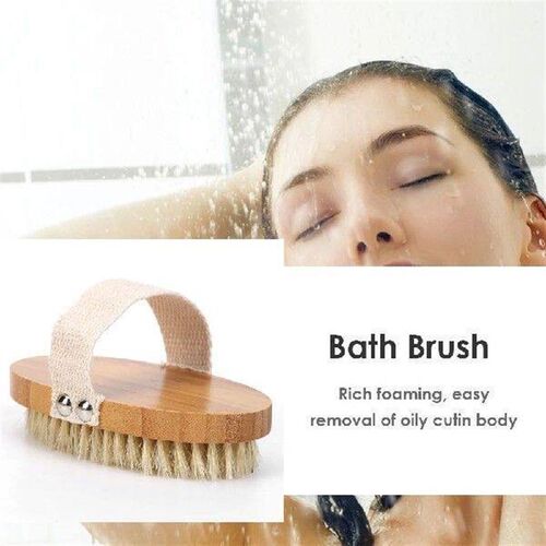 Skin Body Massage Spa Bath Brush Scrubber Wooden Natural