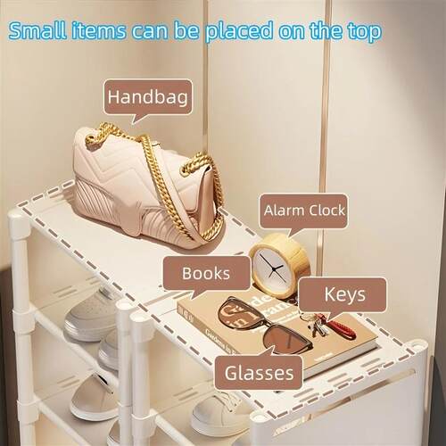 1pc 6/8 Layers Shoe Organizer, Space-saving Metal Frame & Fa