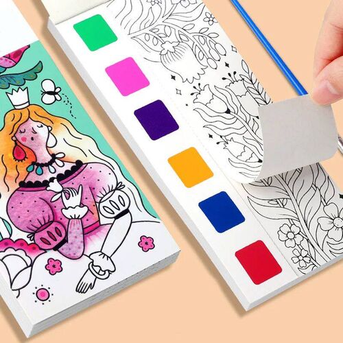 12pages Childrens Watercolor Coloring Book,Drawing Toys For