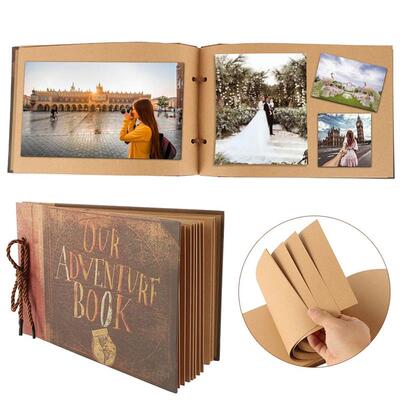 Photo Album 11.6 x 7.5 Inch Expandable Retro DIY Album Scrap