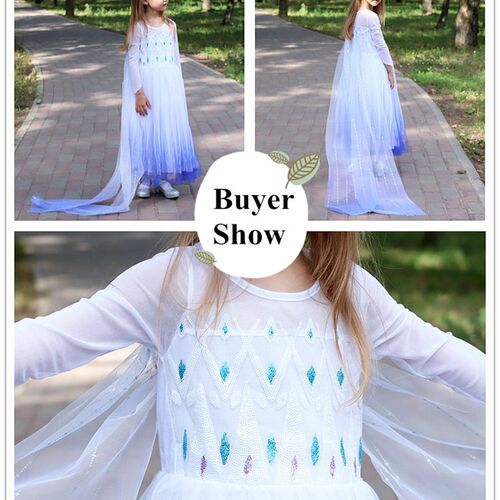 Fancy Cosplay Girls Princess Dress Snowflake Costume For Hal