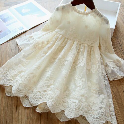 Girls Dress Embroidery Princess Party Autumn Spring Children