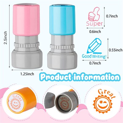 8Pc teacher kids stamp Self Inking Stamps Grading Motivation