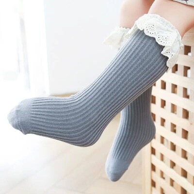 Children Baby Girls Leg Warmer Fox Knee High Socks Cotton Cu
