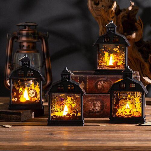 Halloween Decorations Retro Haunted House Night Light Pumpki