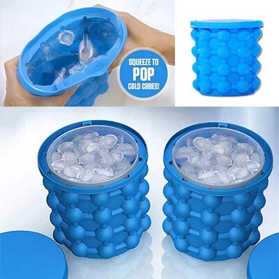 1pc Silicone Ice Cube Tray Quick Freeze Ice Bucket,