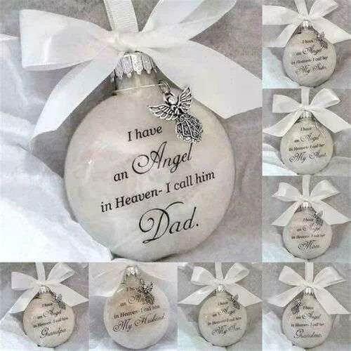 Commemorate Ornaments Feather Ball AngelInHeaven Memorial Or