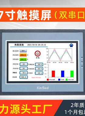 7寸工控触摸屏plc人机界面HMI显示双串口组态工业电阻触摸屏