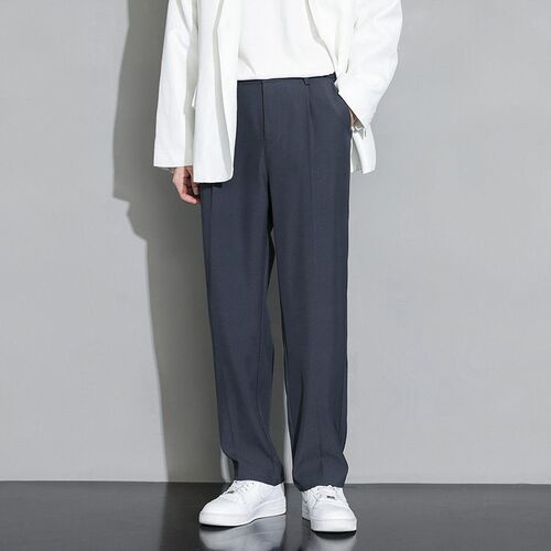 Small Suit Trousers, Mens Straight Casual Pants, Mens Drap