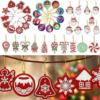 DIY Diamond Painting Christmas Tree Pendant Hanging Ornament