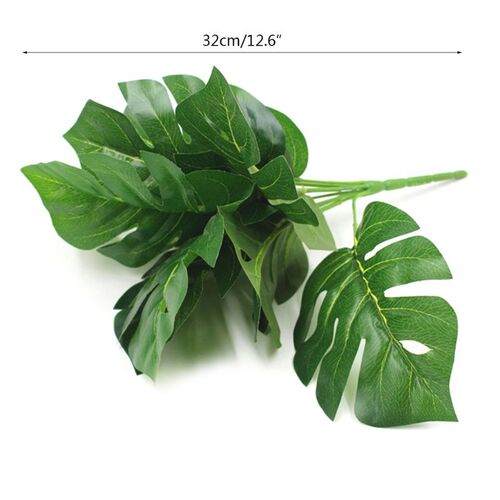 9 Heads Artificial Plants Tropical Green Turtle Leaves Leaf
