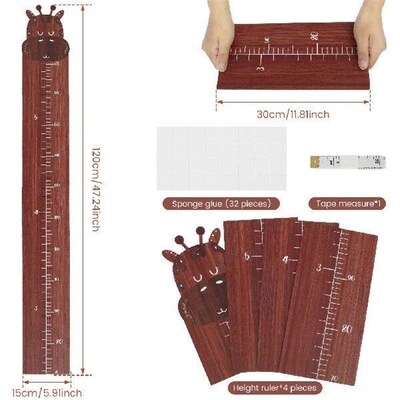 Wooden Growth Chart Cute Cartoon Wood Height Chart with