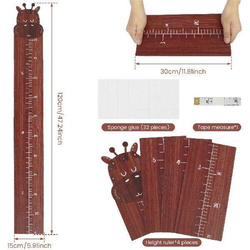 Wooden Growth Chart Cute Cartoon Wood Height Chart with
