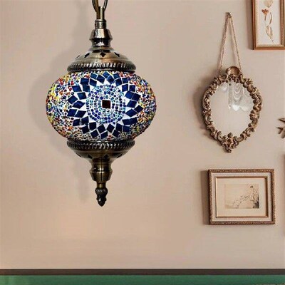 Turkish Retro Lighting Decorative Glass Globe Fixture E27