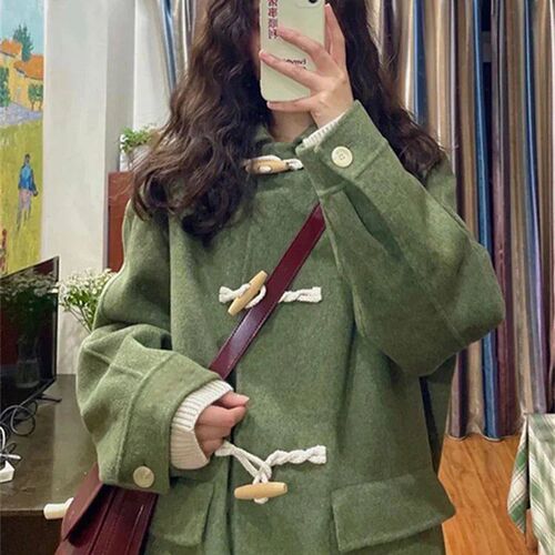 Cotvotee Solid Wool Coats for Women 2023 Autumn Winter New L