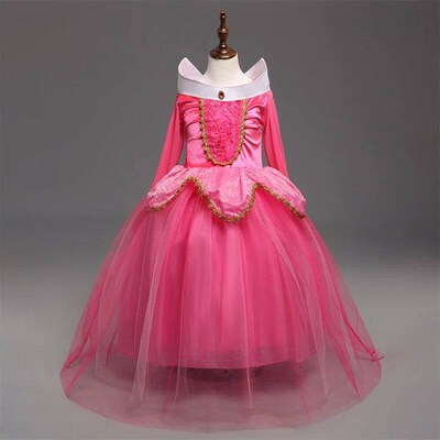 Girls Sleeping Beauty Aurora Cosplay Dress Off Shoulder Prom