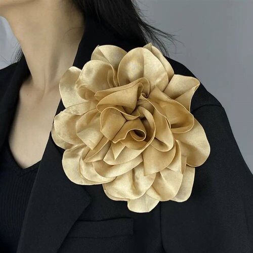 14/19cm Fashion Large Flower Brooch Colorful Satin Fabric Fr