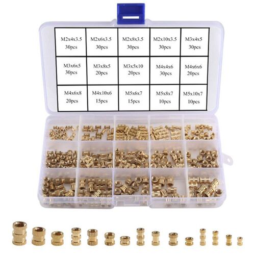 330Pcs Female Thread Knurled Nuts M2 M3 M4 M5 Brass Threaded
