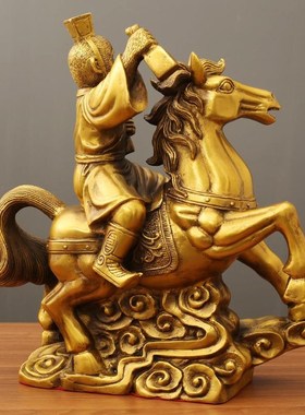 马上传令厂家全黄铜摆件马上封侯家居客厅办公室工艺品礼品