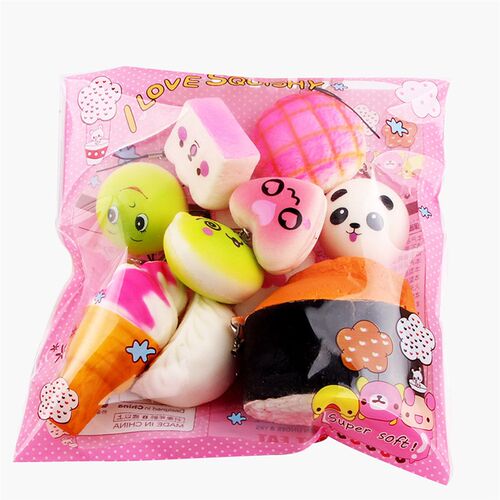 NEW 10pcs Squishies Toy Medium Mini Soft Bread Toys Key Bana