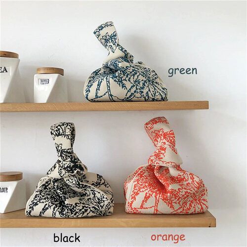Female Korean Fashion Cotton Yarn Crochet Vest Shape Tote Ba