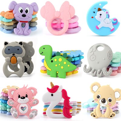 1pc Silicone Baby Teether Cartoon  Animal BPA Free Food Grad