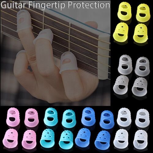 4 PCS Colorful Silicone Guitar Fingertip Protector Non-Slip