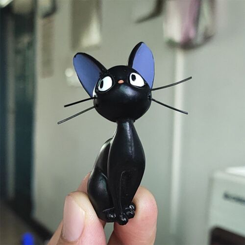 Lovely Cartoon Big Black Cat White Cat Model Figurines Decor