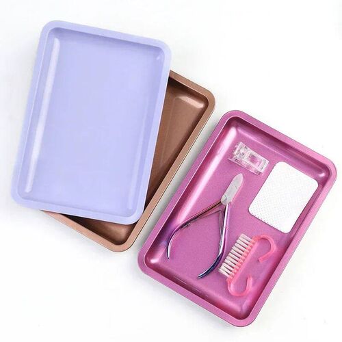 Stainless Steel Cosmetic Storage Tray Manicure Nail Art Plat